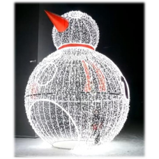 Светящийся шар снеговик