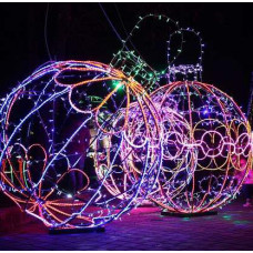 Светящийся елочный шар разноцветный